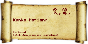 Kanka Mariann névjegykártya